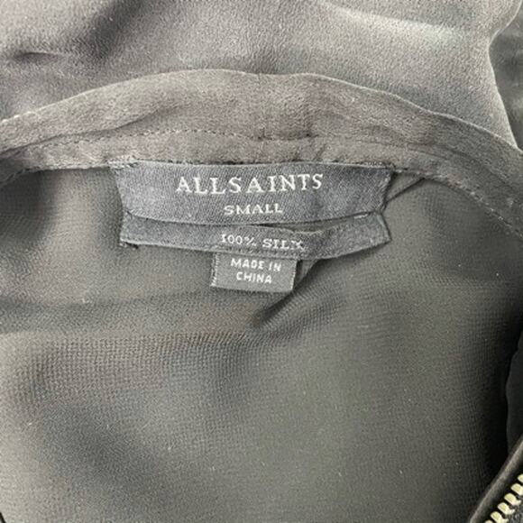 ALL SAINTS Black Silk Mini Dress - Picture 5 of 6
